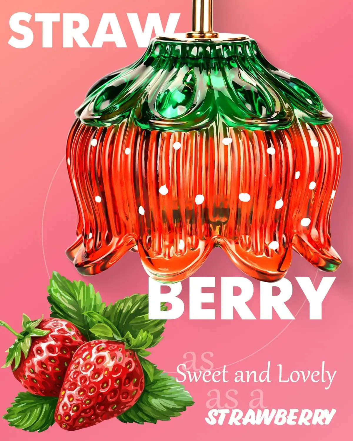 Strawberry Candle Warmer Lamp With Timer And Dimmable Flameless Safe