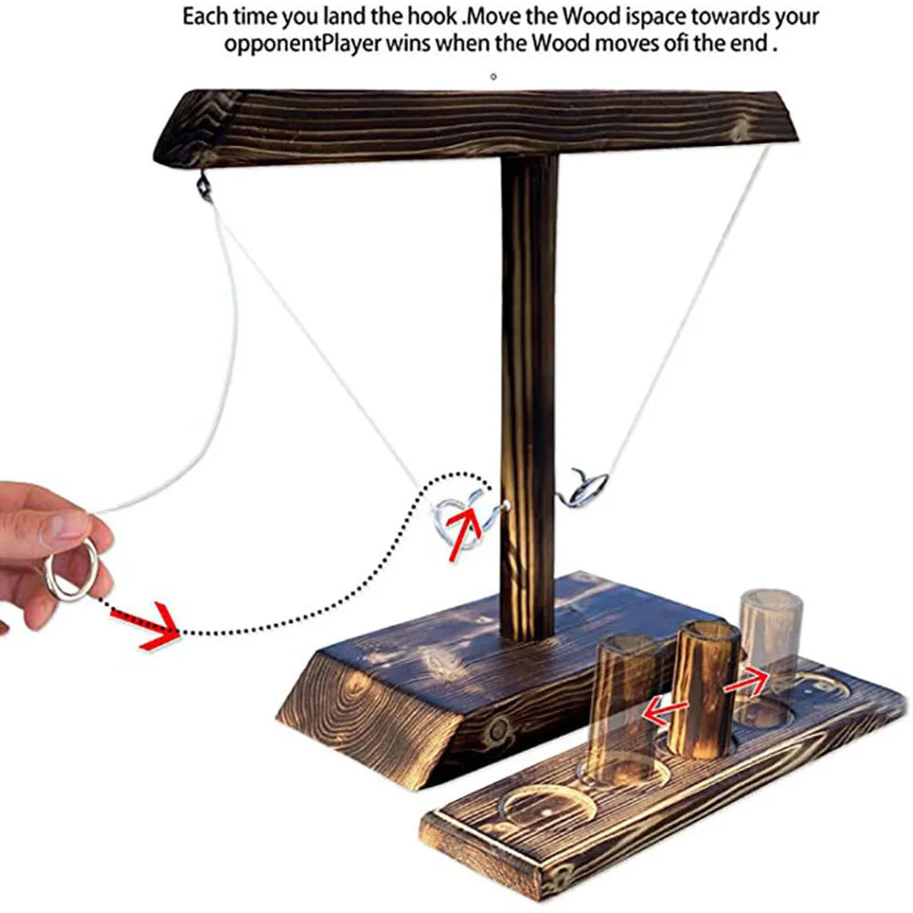 Wooden Ring Toss Drinking Game Board For Parties And Outdoor Fun