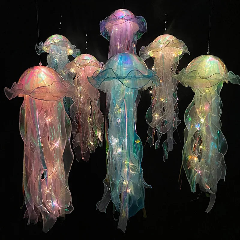 Jellyfish Lantern Mermaid Theme Handheld Party Decorations