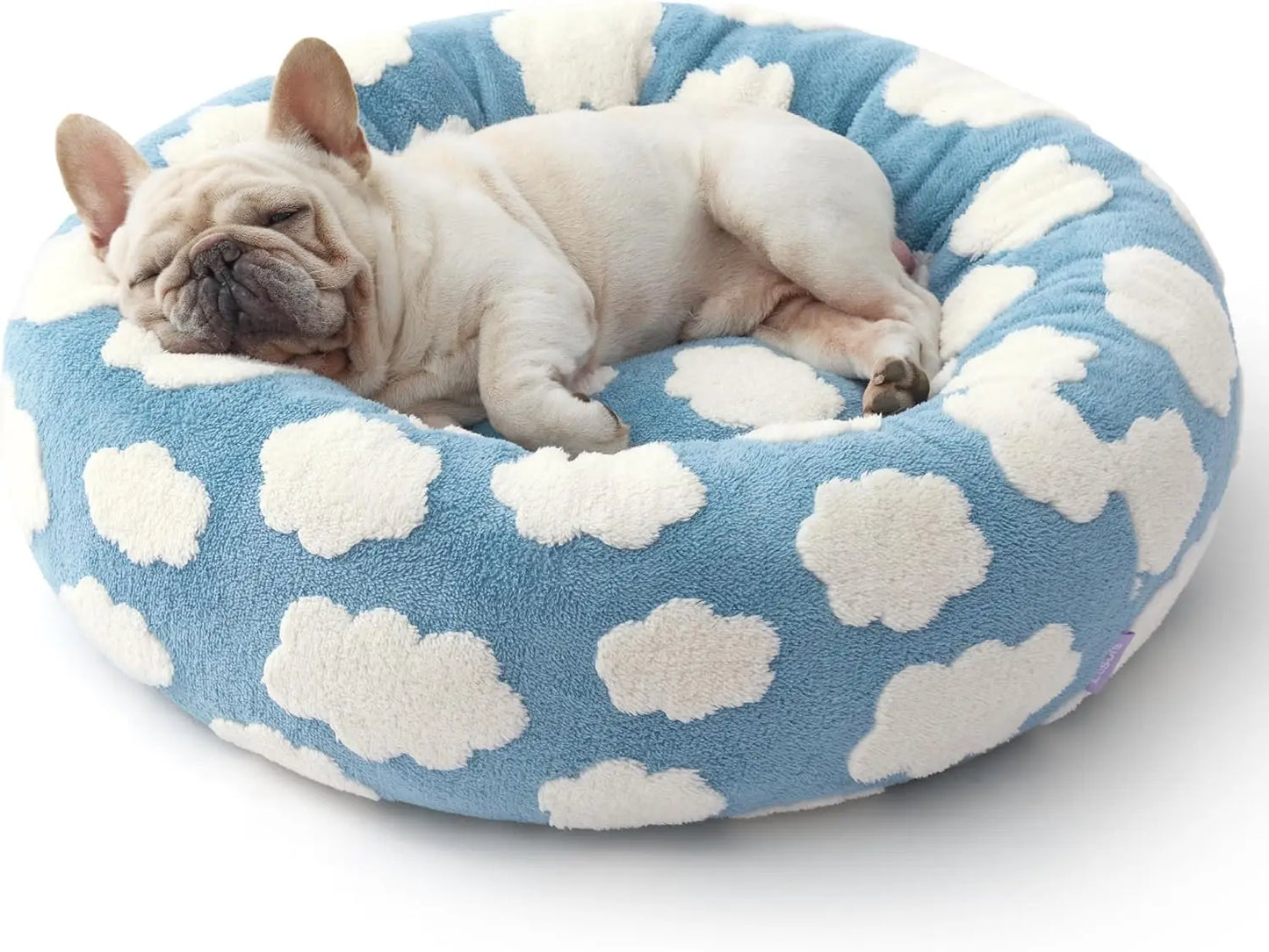 Round Dog Bed With Washable Cover And Anti Slip Bottom
