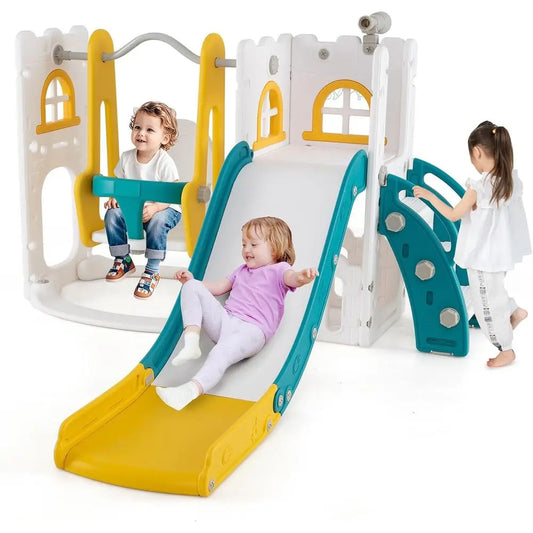 OLOEY 7 In 1 Toddler Swing and Slide Castle Climber