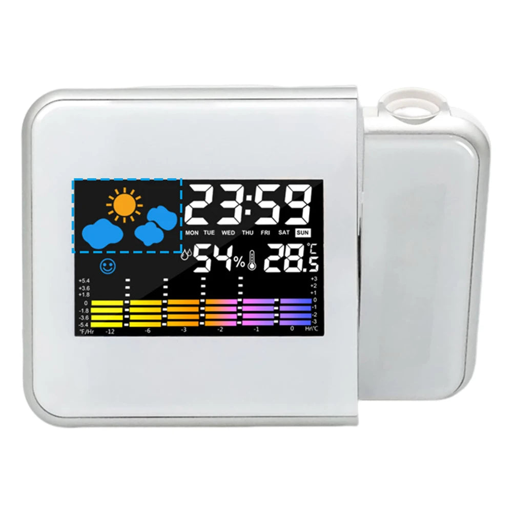 Digital LED Projection Clock With Night Backlight Alarm Thermometer Hygrometer
