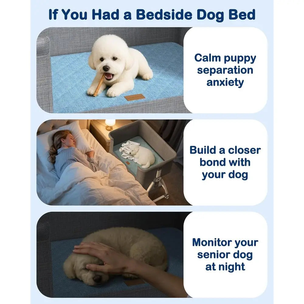 Elevated Adjustable Pet Bed With Removable Cover Dogs And Cats