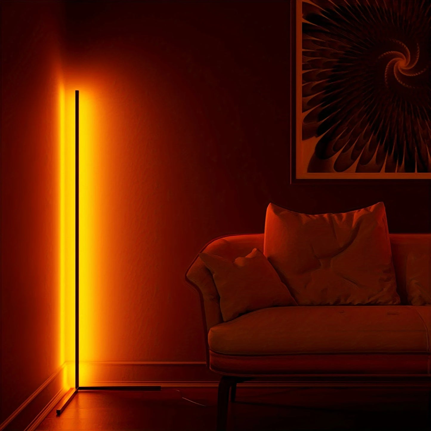 RGB LED Corner Floor Lamp for Living Room and Bedroom