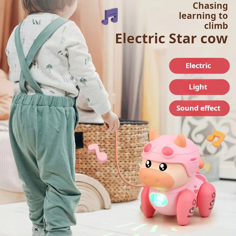 Musical Cow Toy for Kids Dancing Light Up Crawling Walking