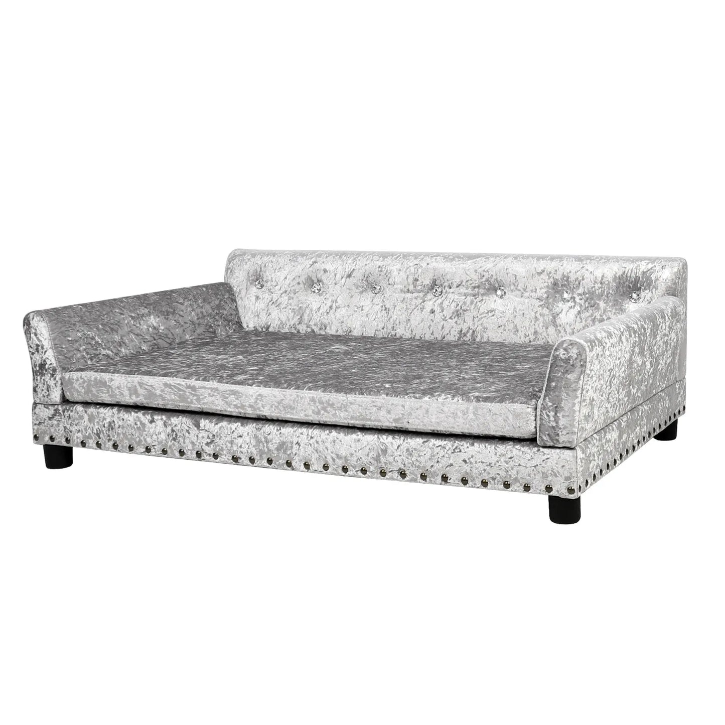 BINGOPAWCN Deluxe Tufted Elevated Dog Sofa Bed Memory Foam