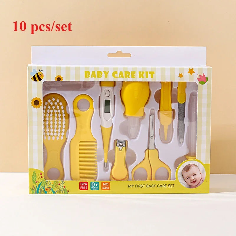 8/10/13pcs Newborn Baby Kids Nail Hair Health Care Thermometer Grooming Brush Kit Care Baby Essentials Newborn Material Safety