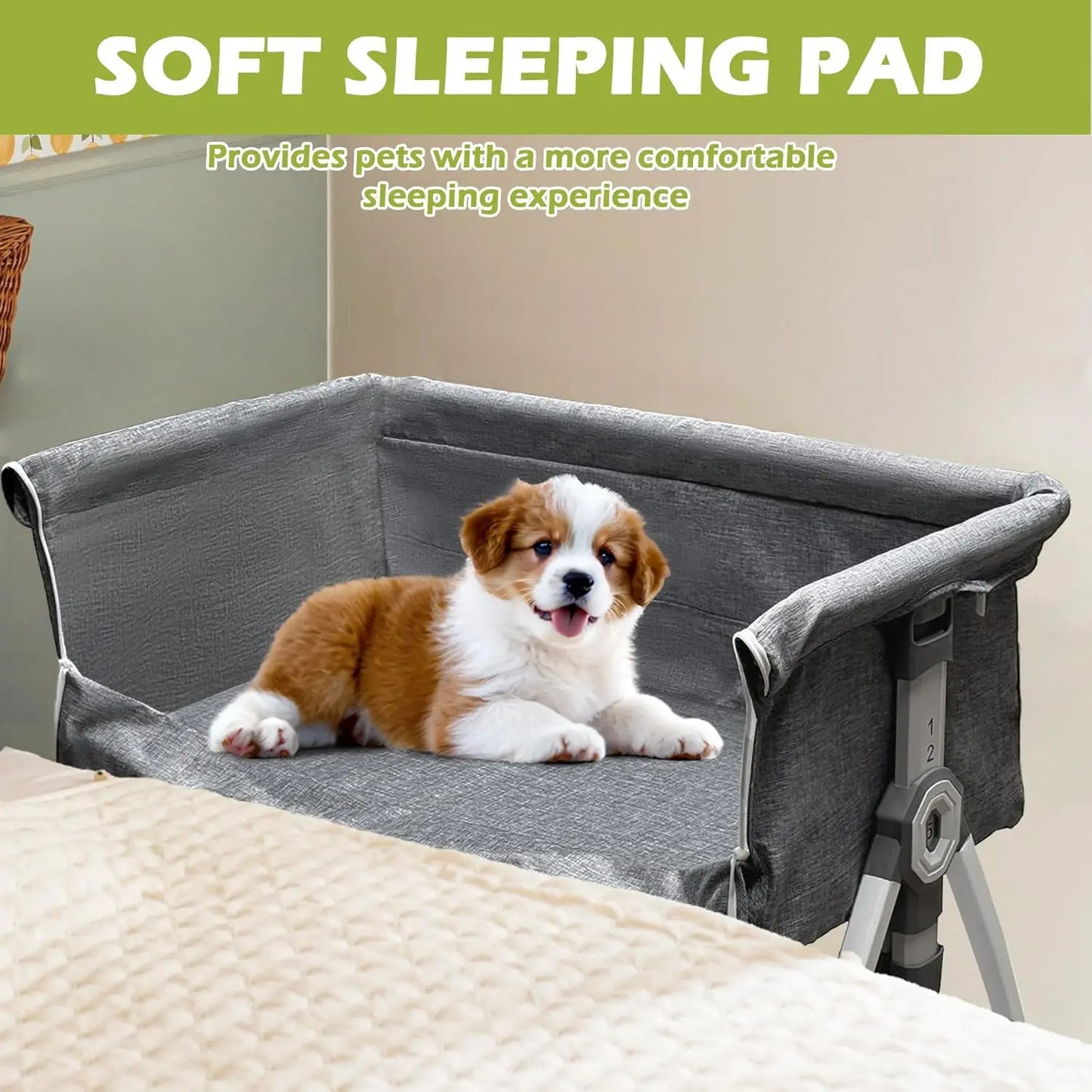 XMSJ Bedside Cosleeper Dog Bed for Human Bed