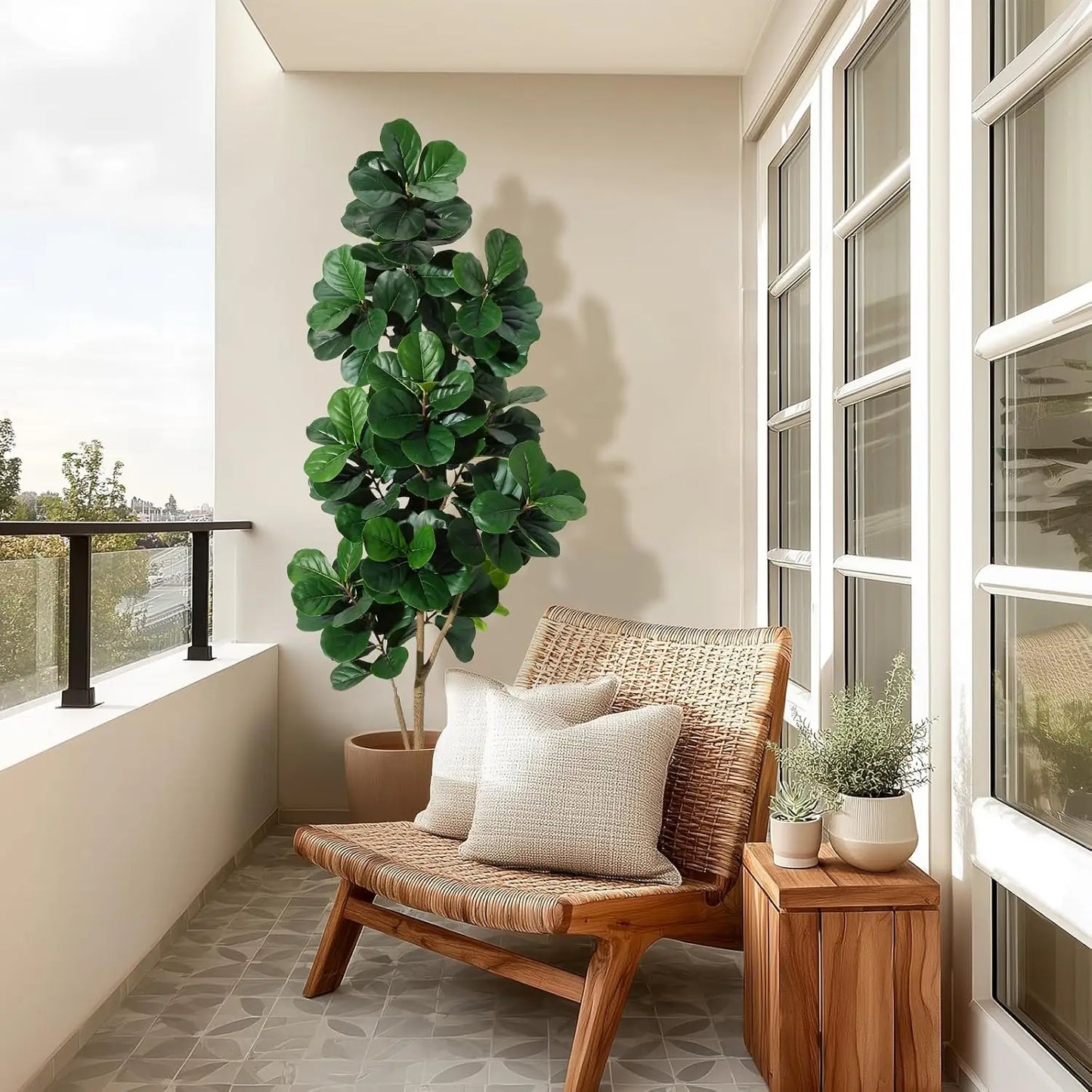 HiMISSCN Fiddle Leaf Fig Artificial Tree in Planter