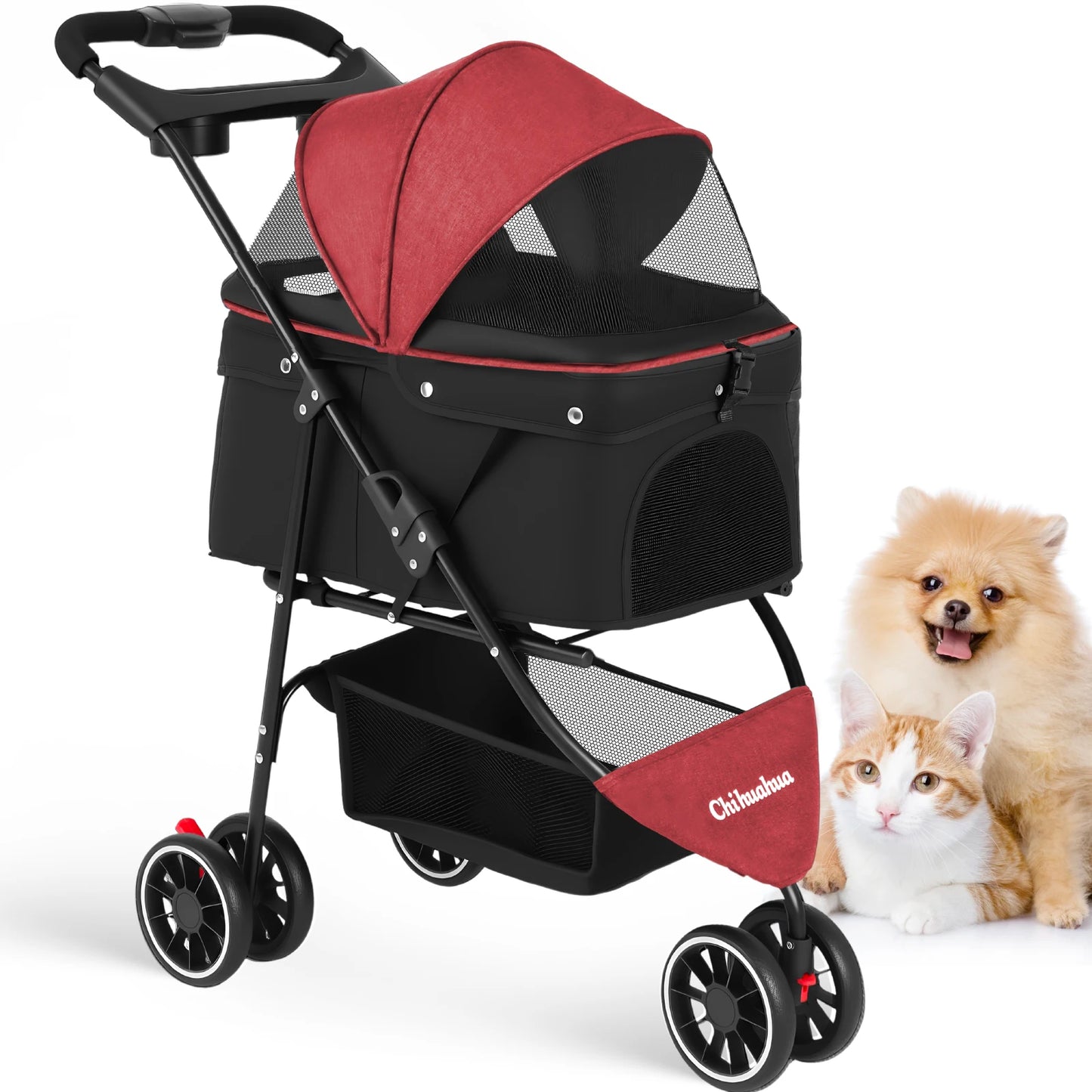 Chihuahua Brand Pet Stroller for Small Dogs and Cats Foldable