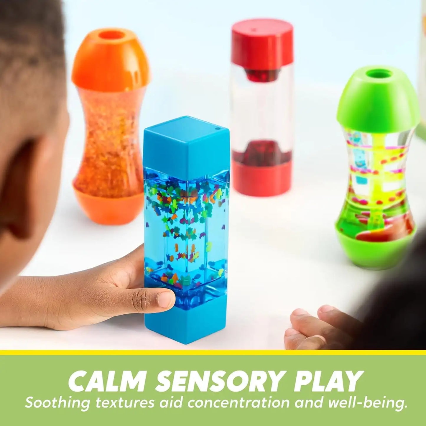 Joyfy 4 Pack Sensory Fidget Tubes For Kids Autism Therapy