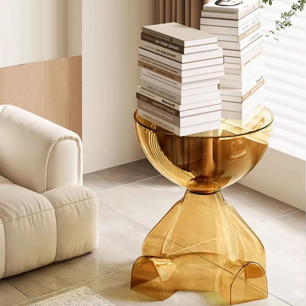 Plastic Round Coffee Table Modern Minimalist Living Room End Table