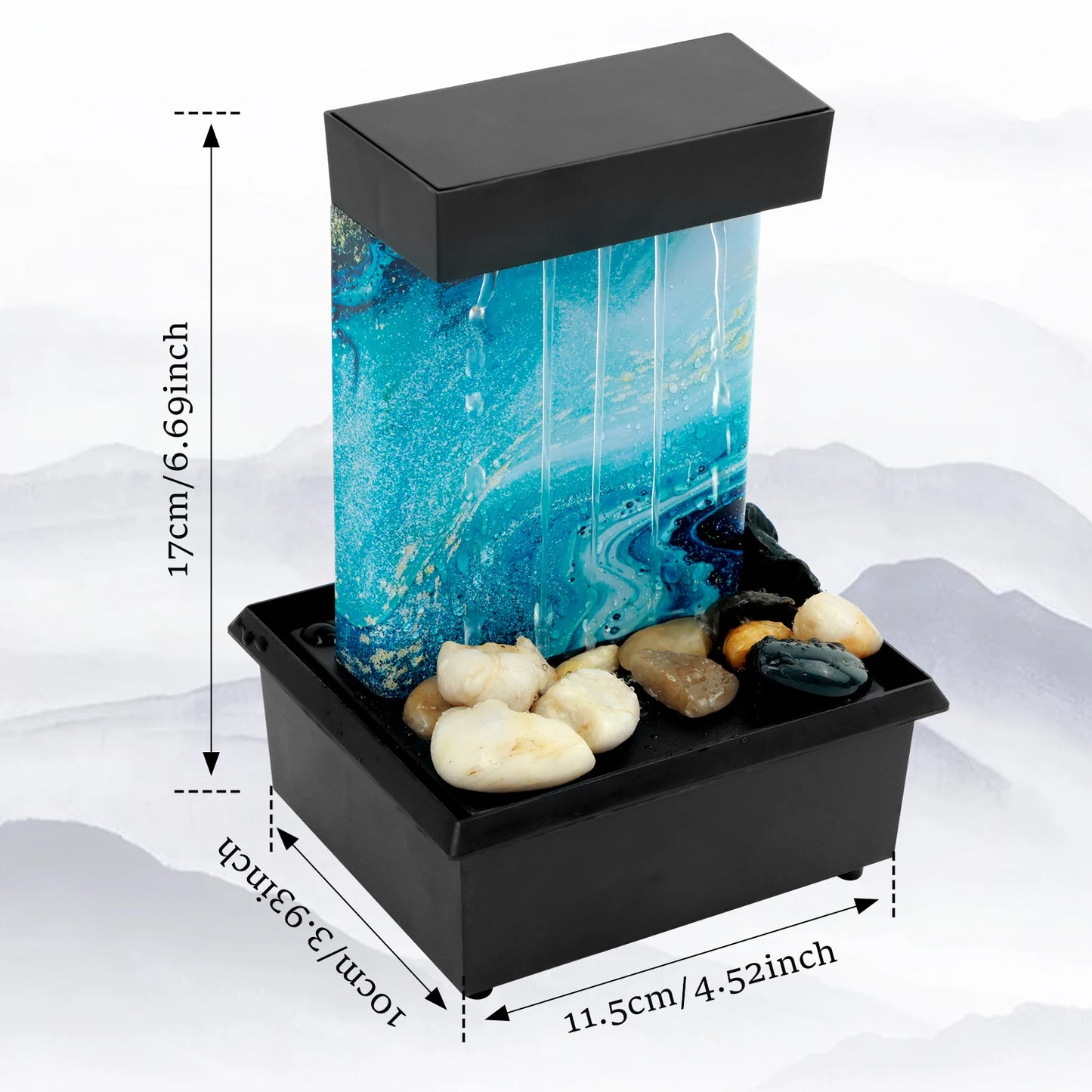 Tabletop Waterfall Fountain Lights For Relaxation And Meditation