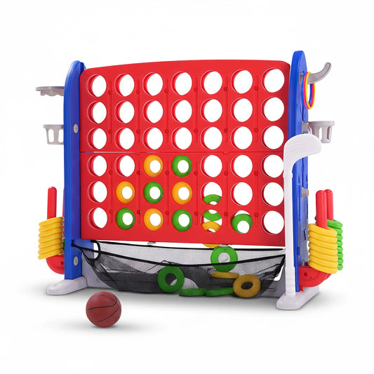 Giant 4 In 1 Outdoor Game Set With Basketball Hoop