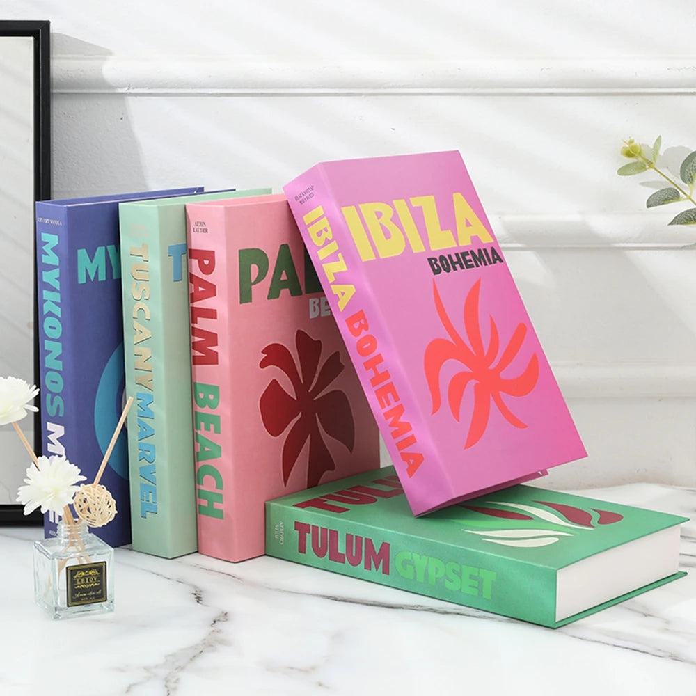 Travel Series Fake Book Decor For Living Room Display Box