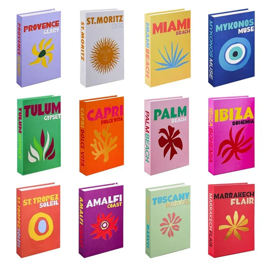 Travel Series Fake Book Decor For Living Room Display Box