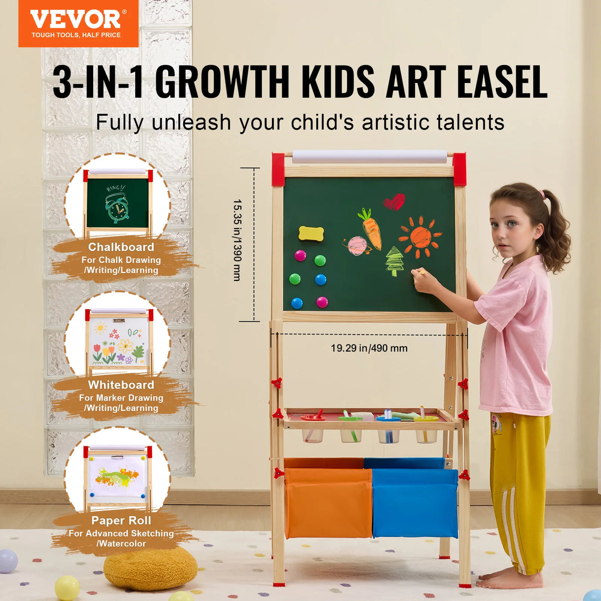 SucceBuy Magnetic Drawing Board Easel for Kids Educational Art Toy