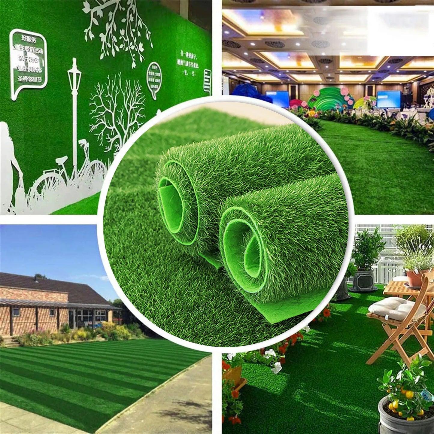 Artificial Grass Indoor Outdoor Realistic Synthetic Lawn Rug For Balcony
