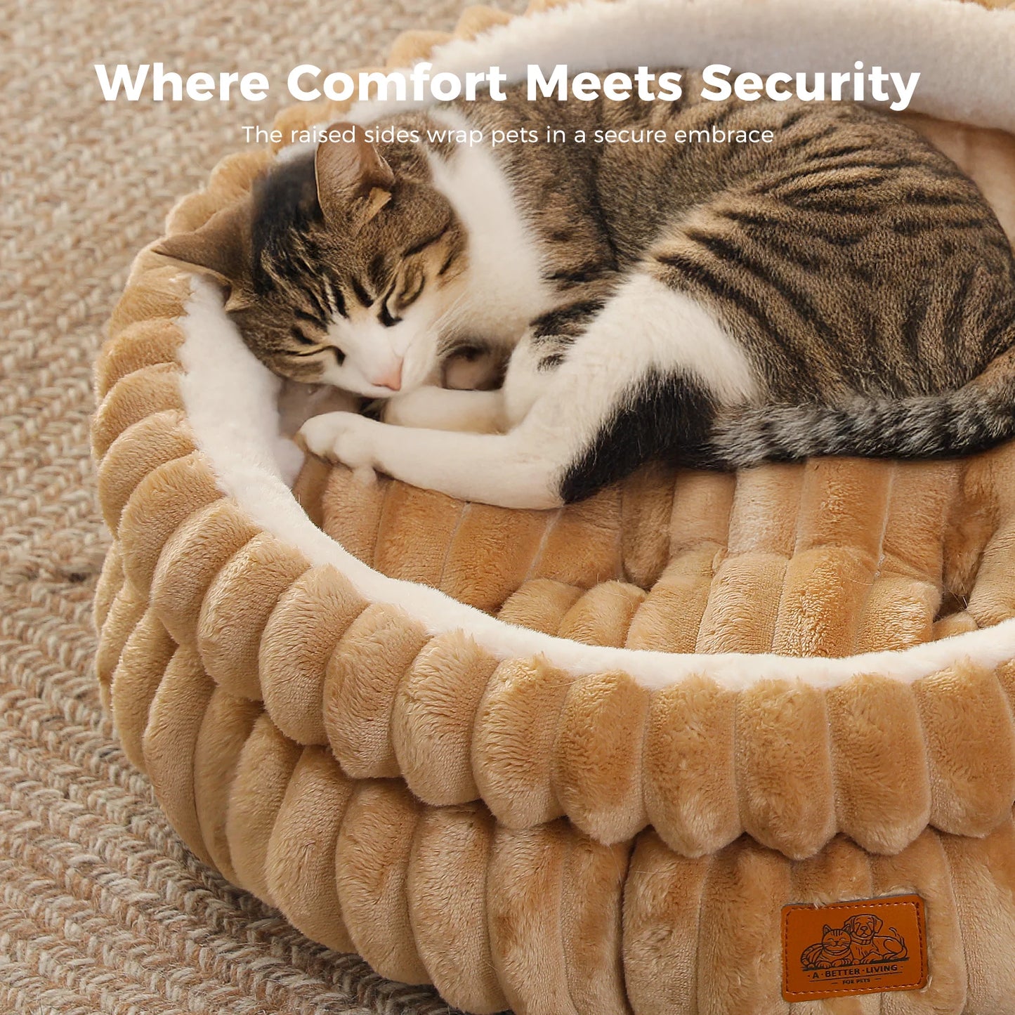 PAWZ Road Round Pet Bed for Dogs and Indoor Cats Anti Slip