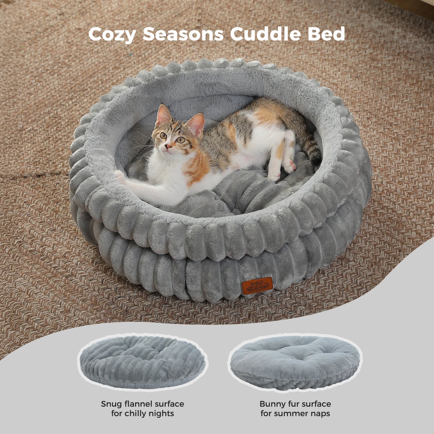 PAWZ Road Round Pet Bed for Dogs and Indoor Cats Anti Slip