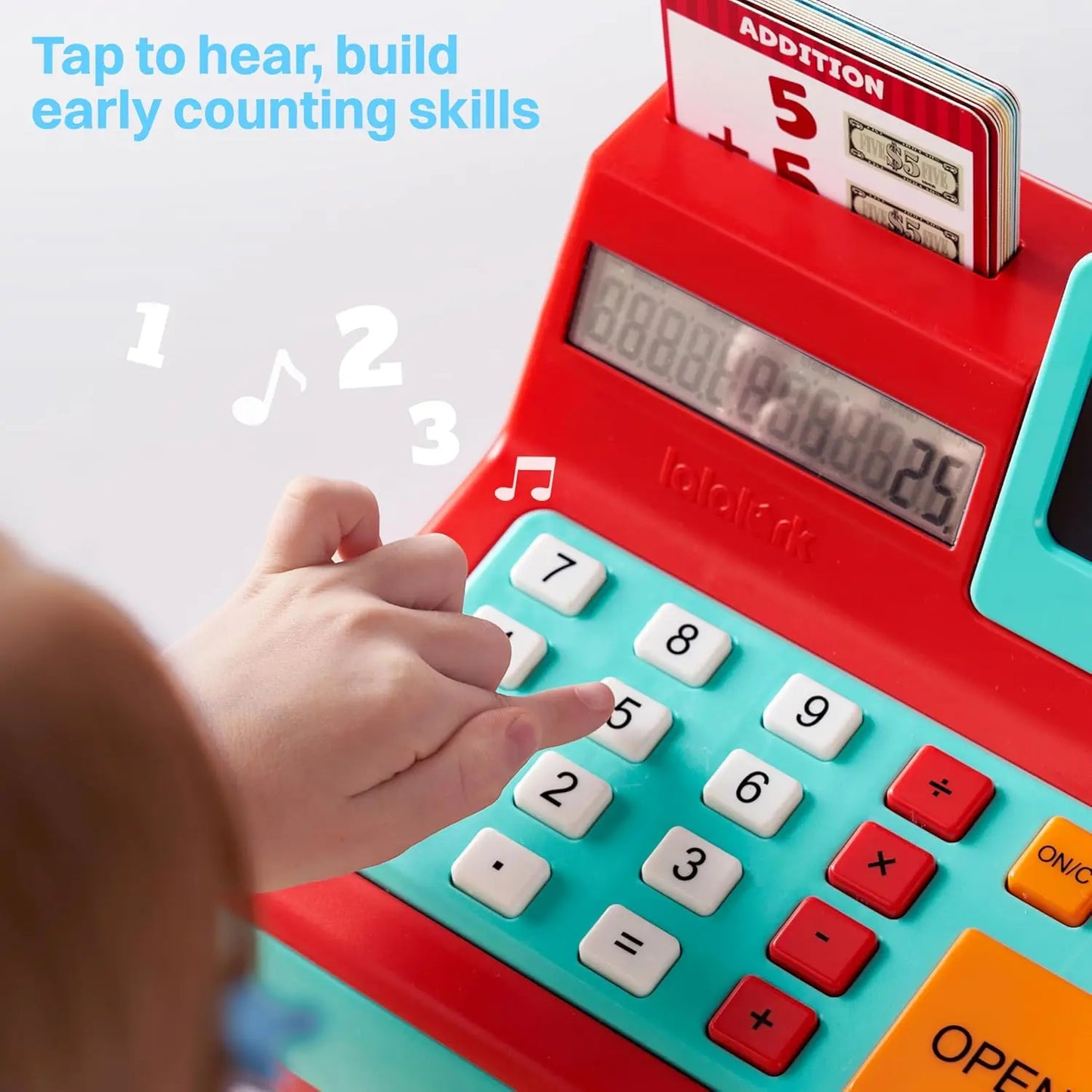 Joyfy Kids Cash Register Toy With Detachable Write And Erase Pad And Play Money