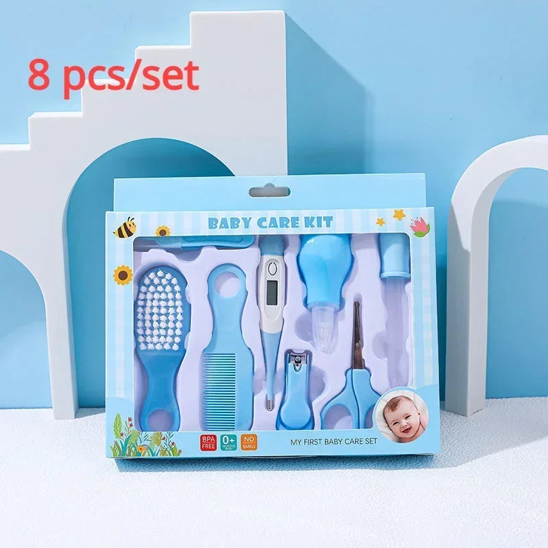 8/10/13pcs Newborn Baby Kids Nail Hair Health Care Thermometer Grooming Brush Kit Care Baby Essentials Newborn Material Safety