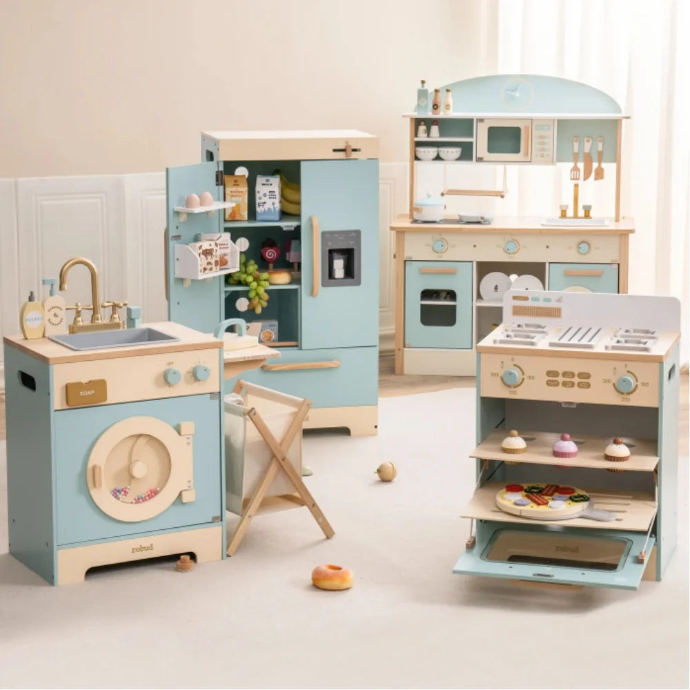 Robotime Robud Wooden Kitchen Washer Playset For Kids Age 3