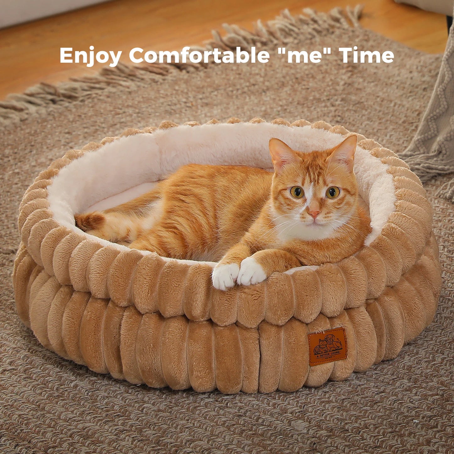 PAWZ Road Round Pet Bed for Dogs and Indoor Cats Anti Slip