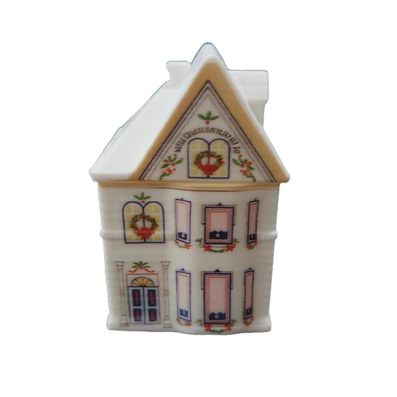 Cute Cartoon Holiday Village Spice House Ornament Mini Gingerbread Jars Decor