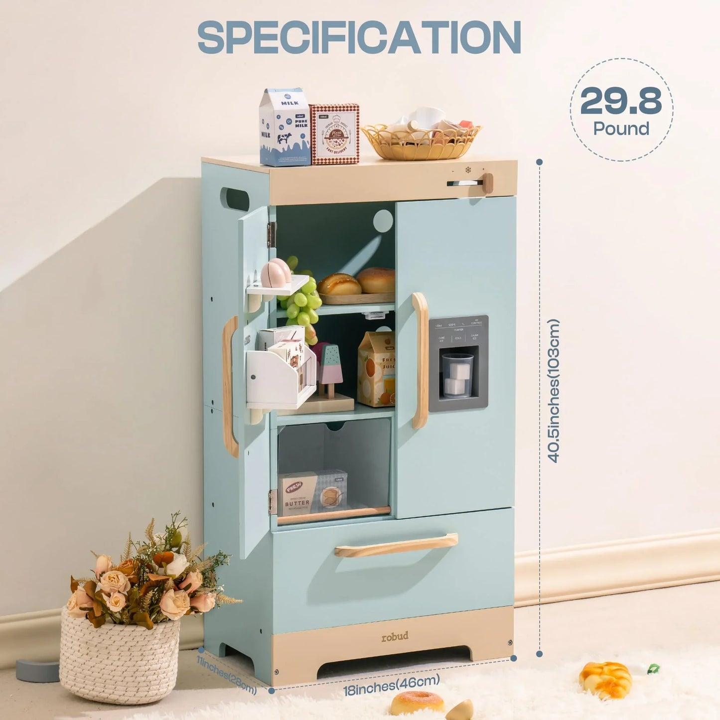 Robotime Robud Wooden Kitchen Washer Playset For Kids Age 3