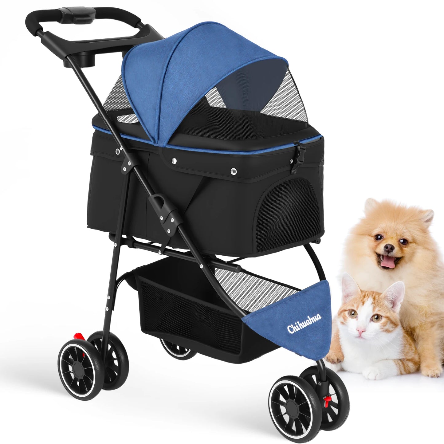 Chihuahua Brand Pet Stroller for Small Dogs and Cats Foldable