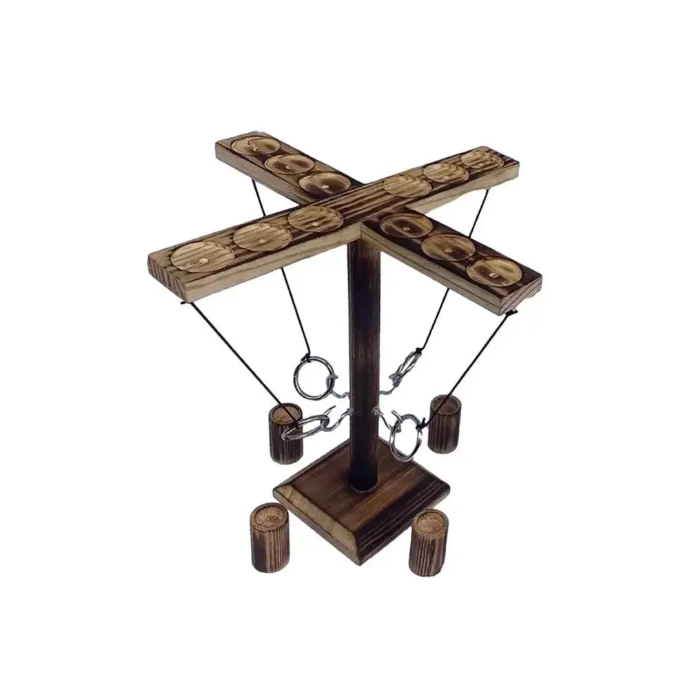Wooden Ring Toss Drinking Game Board For Parties And Outdoor Fun