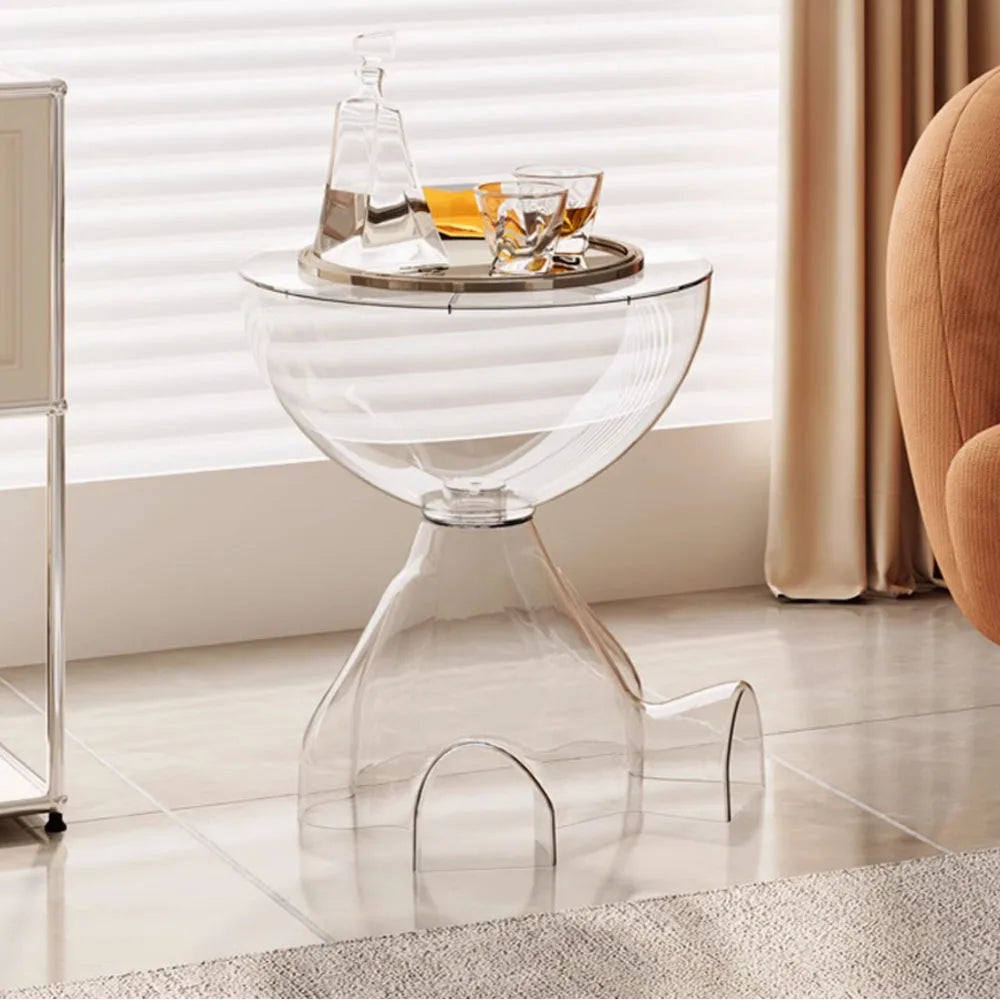 Plastic Round Coffee Table Modern Minimalist Living Room End Table