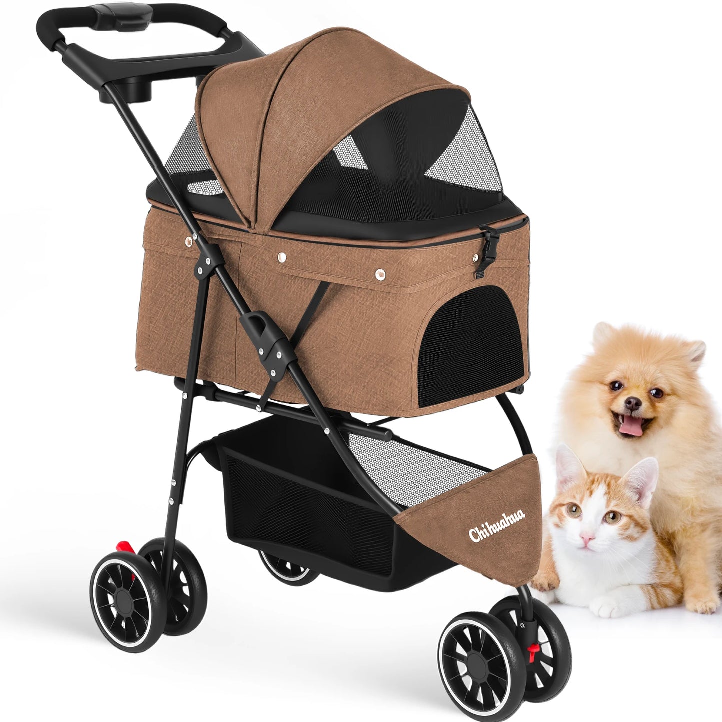 Chihuahua Brand Pet Stroller for Small Dogs and Cats Foldable