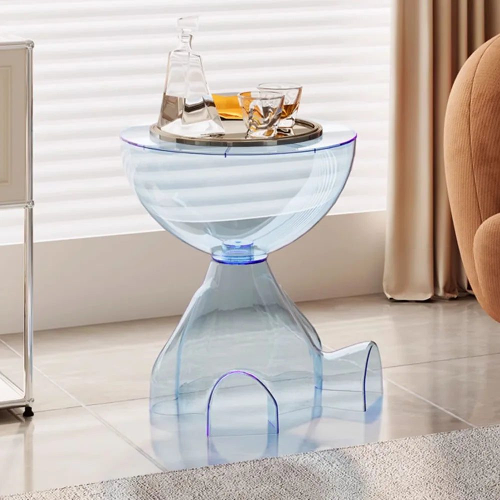 Plastic Round Coffee Table Modern Minimalist Living Room End Table
