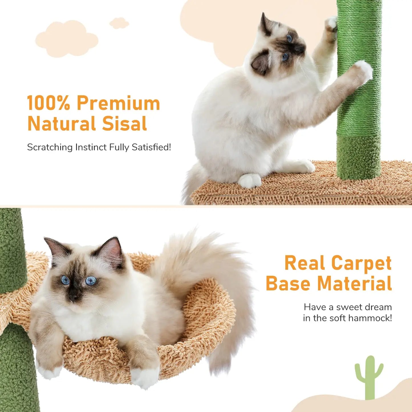 Cactus Floor To Ceiling Cat Tree Adjustable Height 5 Levels