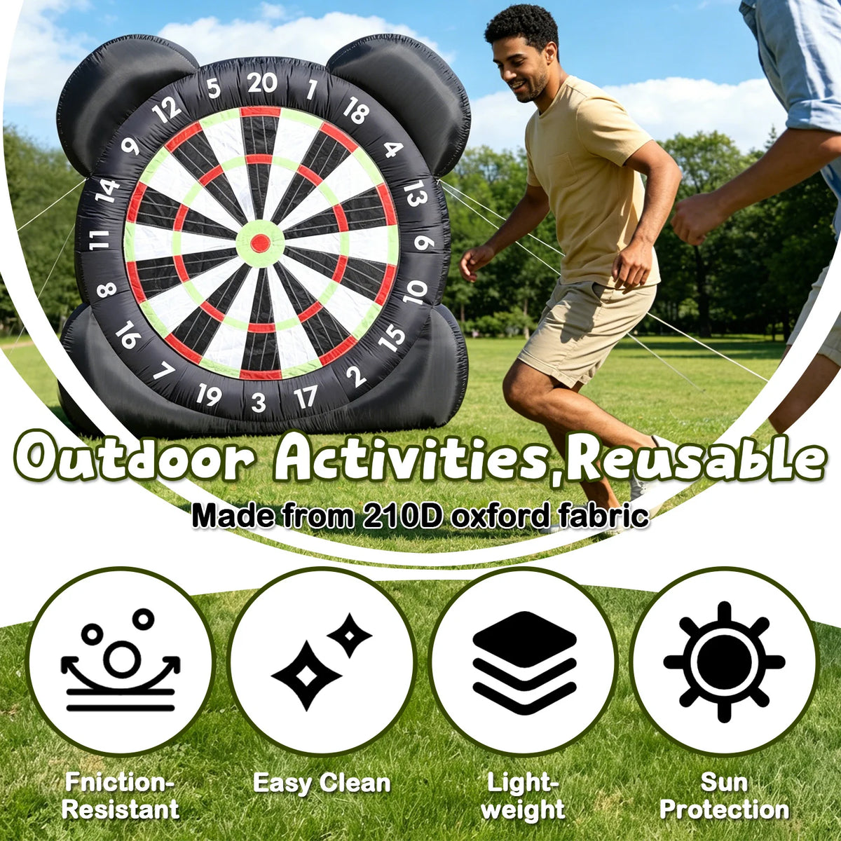 Giant Inflatable Soccer Dart Board Game With Sticky Balls Outdoor