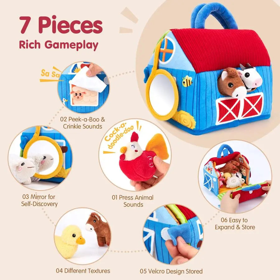Surprise Barn Farm Animals Set With Real Sounds For Babies