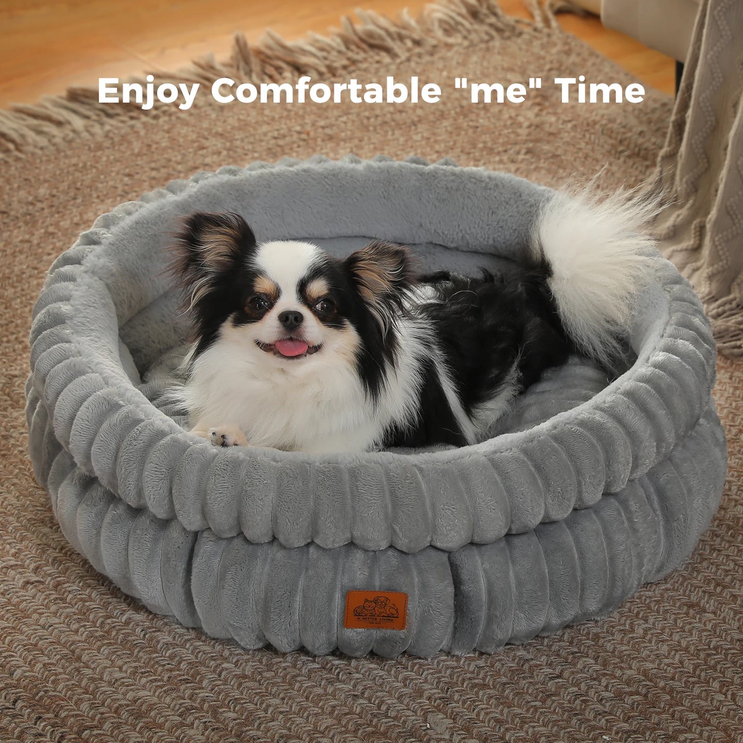 PAWZ Road Round Pet Bed for Dogs and Indoor Cats Anti Slip