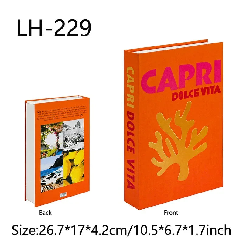 Travel Series Fake Book Decor For Living Room Display Box