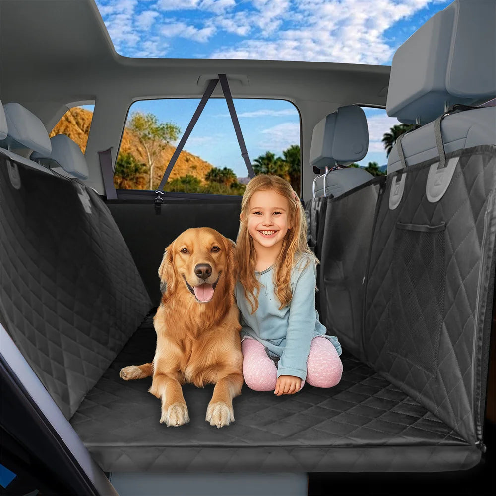 Waterproof Back Seat Extender Dog Car Seat Cover With Mesh