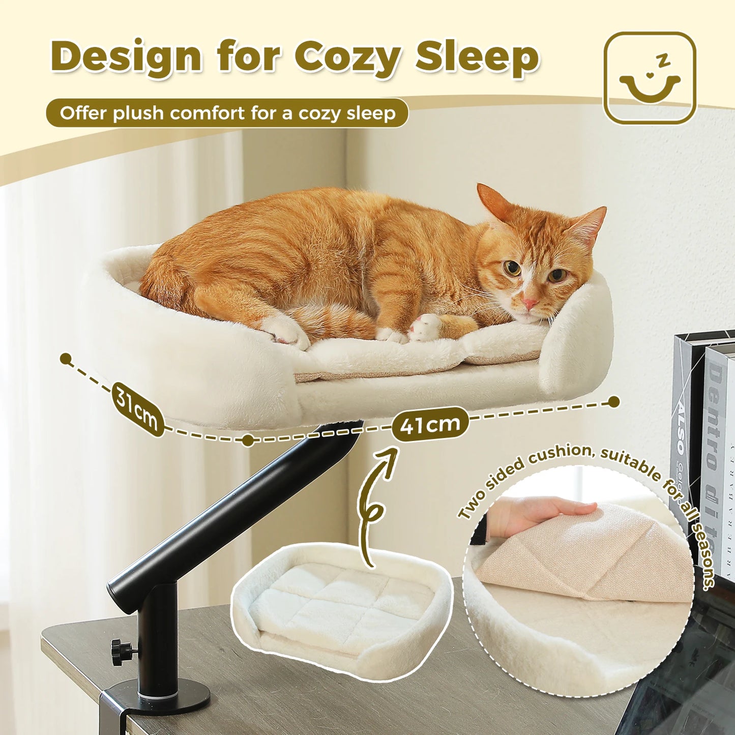 PAWZ Road Cat Desk Bed 360 Rotatable Cat Bed Stand