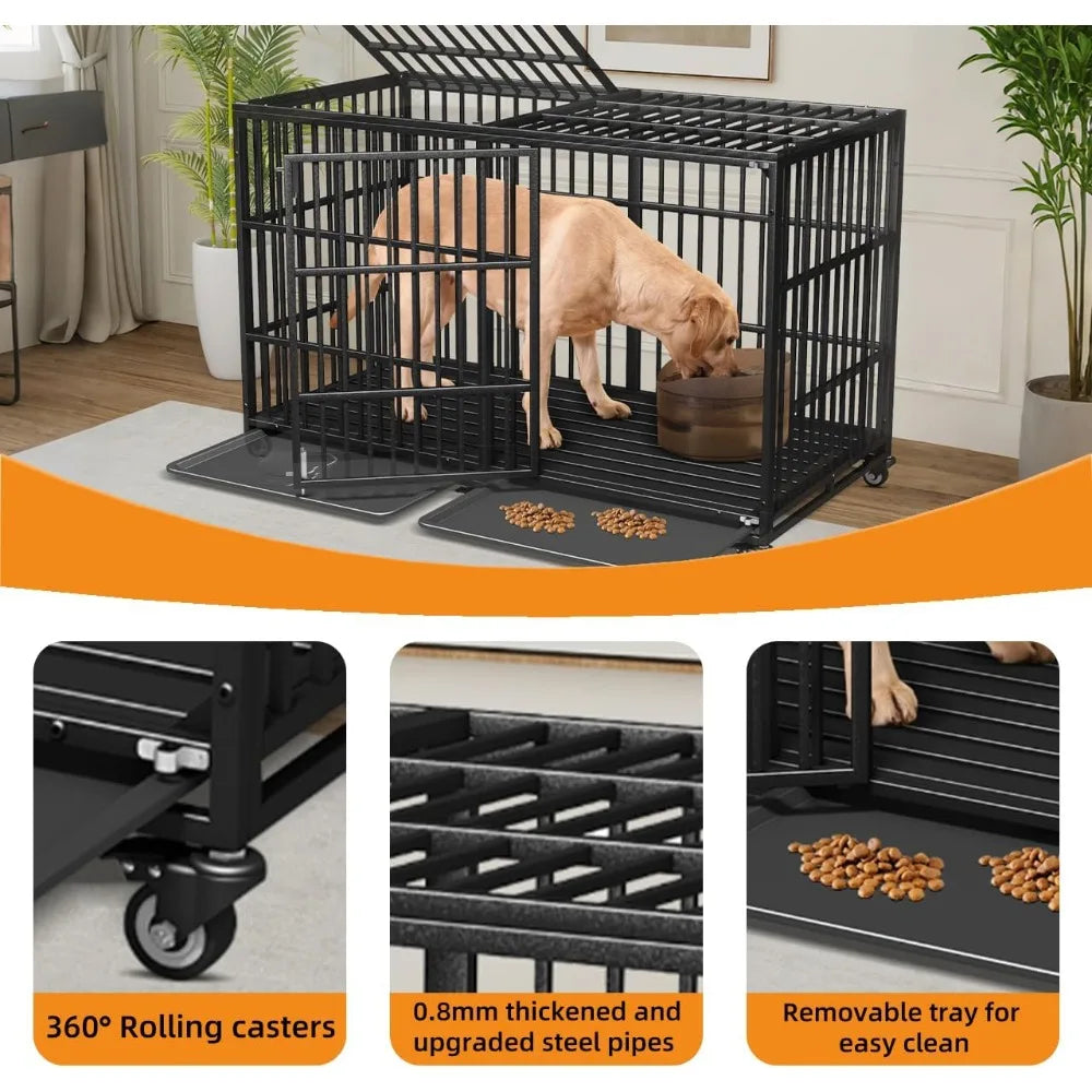 Heavy Duty Dog Crate For Giant Dogs Lockable Top Access