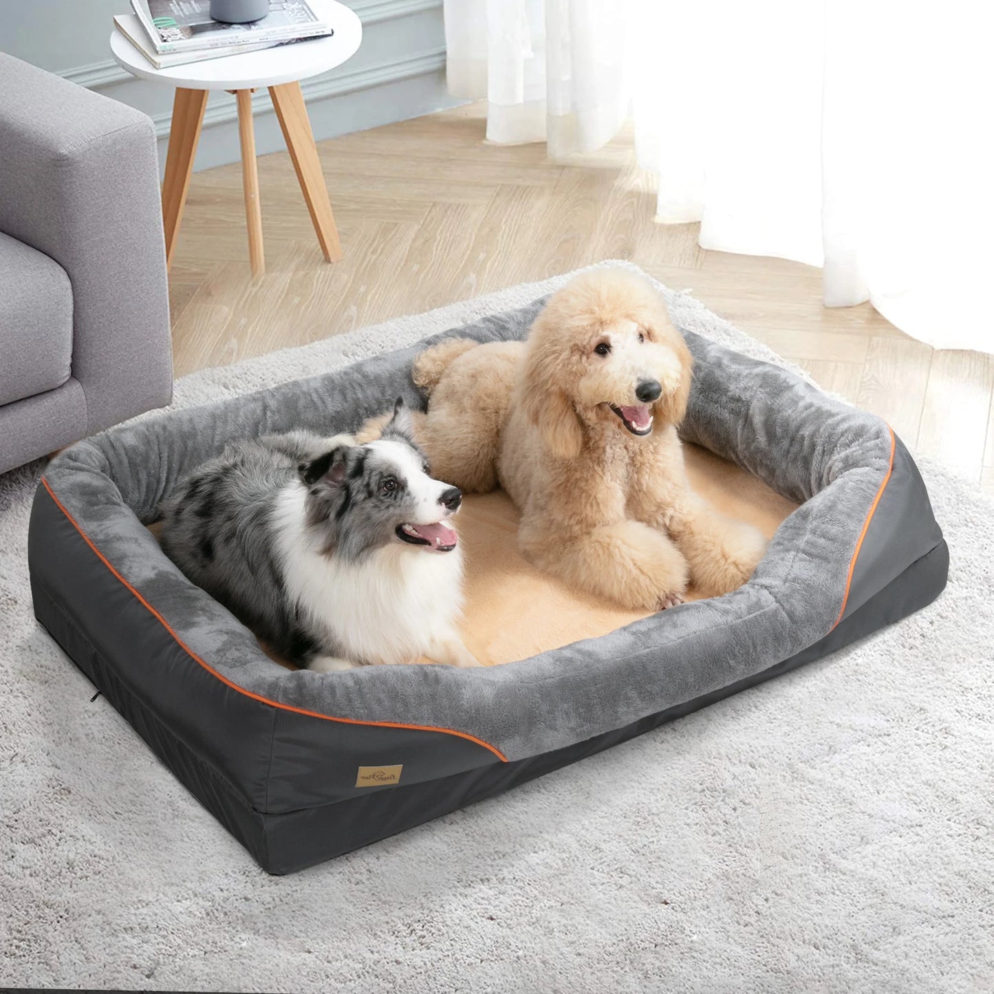 BINGOPAWCN Dog Bed Anti Allergy Warm Fleece With Washable Cover