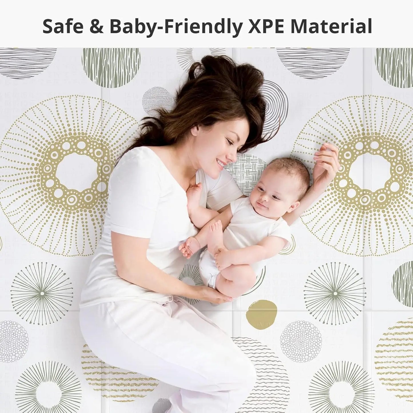 Foldable Baby Play Mat, PIGLOG 50X50 Waterproof Playpen Mat for Babies and Toddlers Kids, Safe Foam Playmat for Tummy Time,