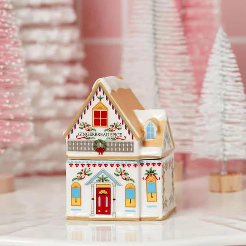 Cute Cartoon Holiday Village Spice House Ornament Mini Gingerbread Jars Decor