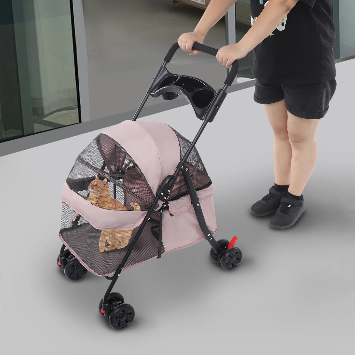 Foldable Lightweight Pet Cart For Small Medium Dogs And Cats