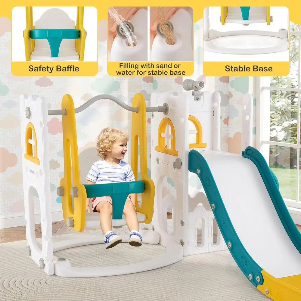 OLOEY 7 In 1 Toddler Swing and Slide Castle Climber