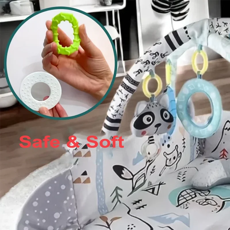 4in1 Baby Play Mat Thick Newborn Kids Activity Gym Crawling Blanket Infant Game Pad Fitness Carpet Early Education Toy Gift