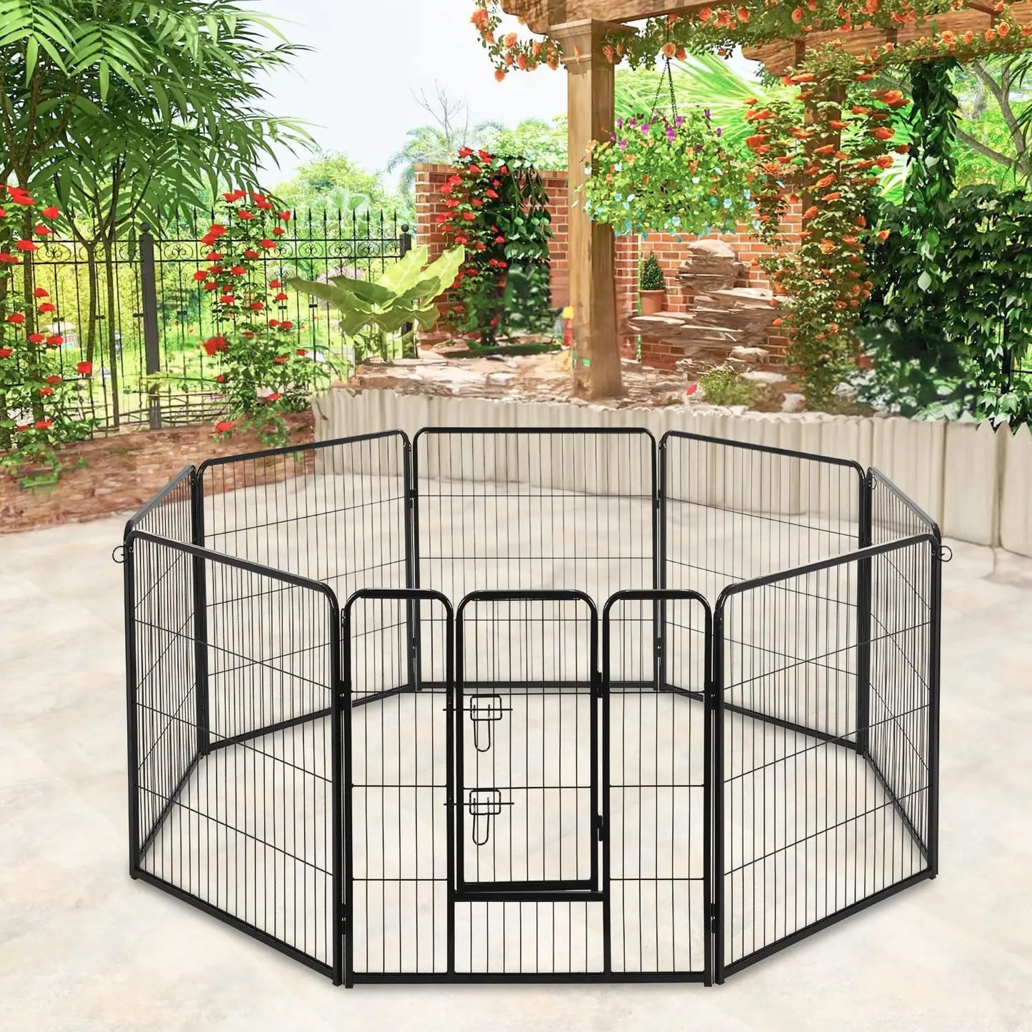 Dog Playpen Heavy Duty Metal Exercise Pen Indoor Outdoor